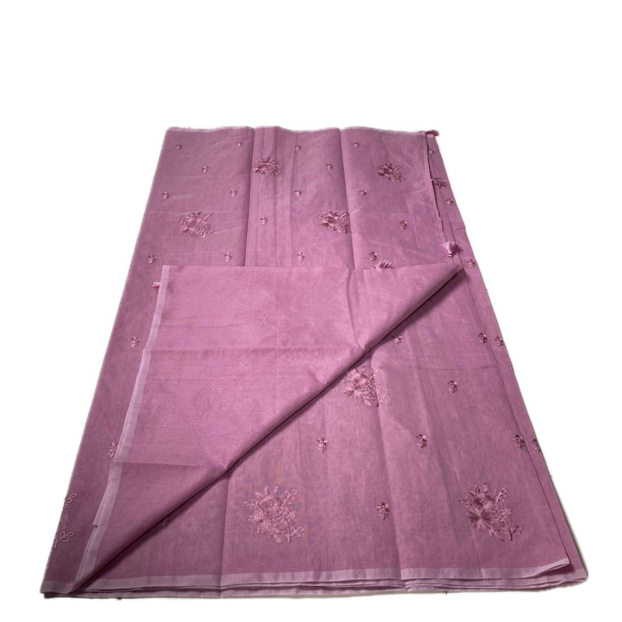 Chaithra Pink Chanderi Silk Floral Saree