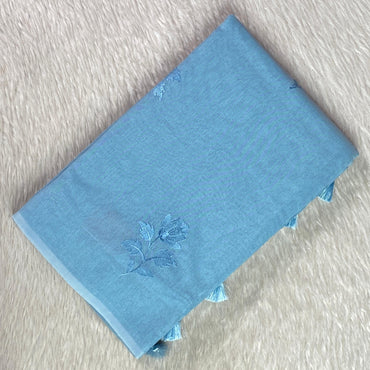 Chaithra Pastel Green Chanderi Silk Floral Saree (Dress Code)
