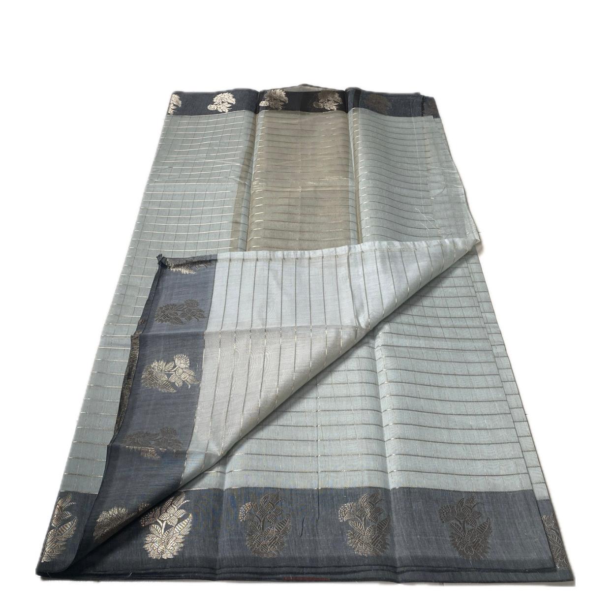 Lavanya Checks Silk Saree Grey (Dress Code)