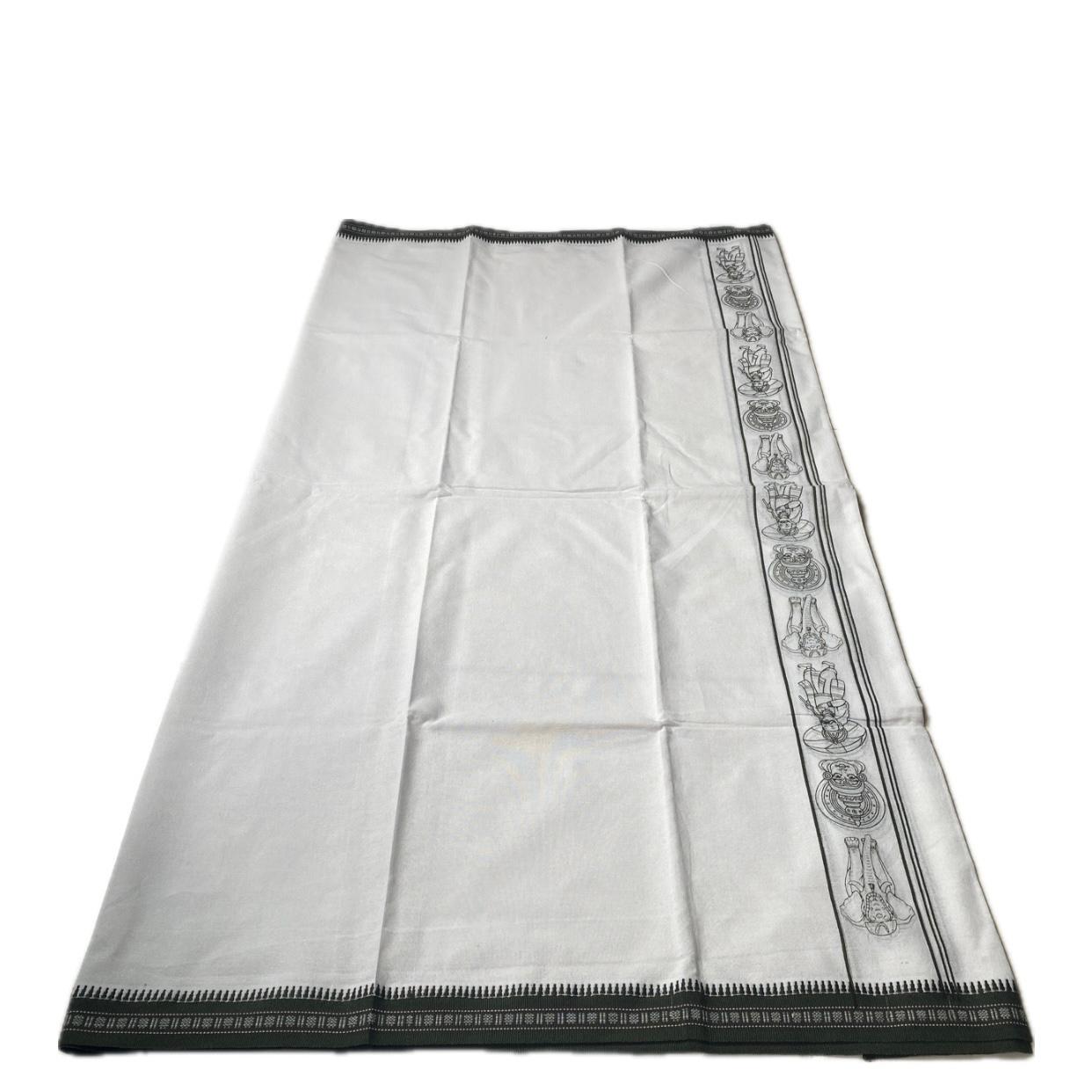 Onam Theme Special Black Printed Kerala Kasavu Mundu