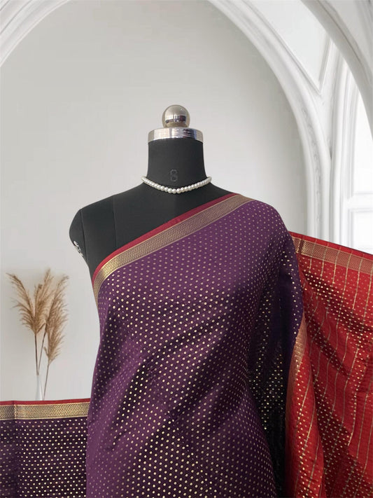 Priya Banarasi Butti Silk Saree Purple
