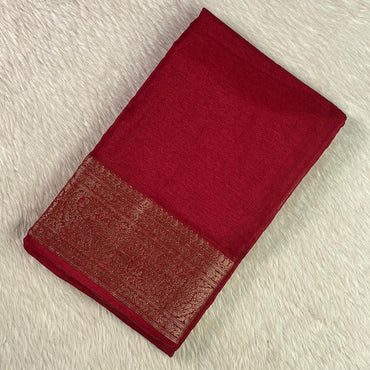 Devasena Banarasi Royal Maroon with Golden Border Saree (Dress Code)