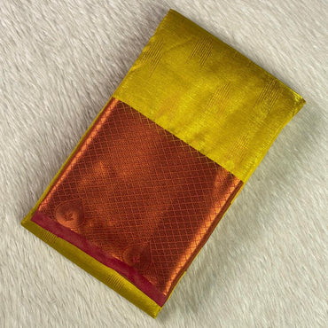 Olive Green with Maroon Border Silk Saree Wedding Collection (Dress Code)