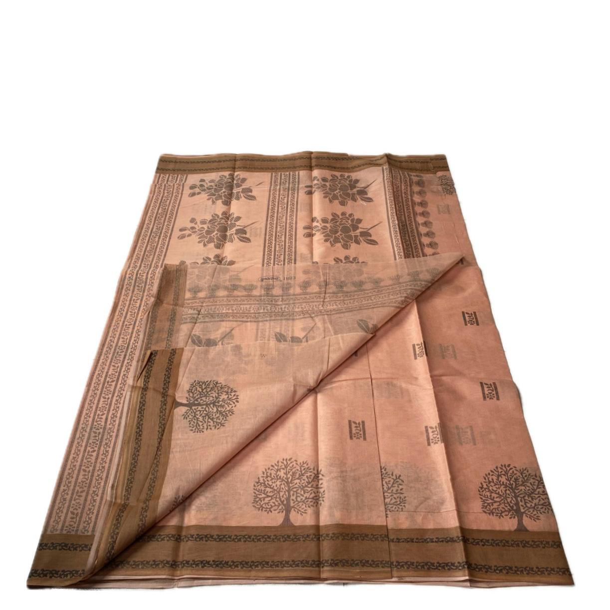 Madhuri Cotton Floral Saree Cream