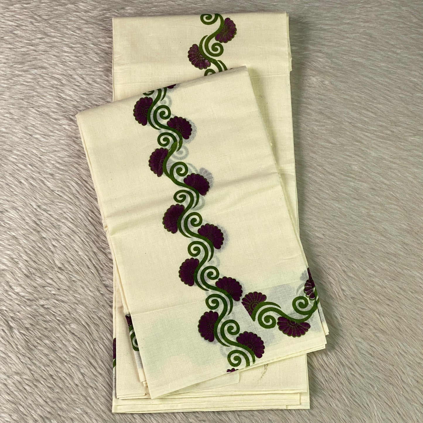Purple Floral Wave Cotton Set Mund