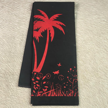🌴Red Nature Print Malabar Dhoti🌿