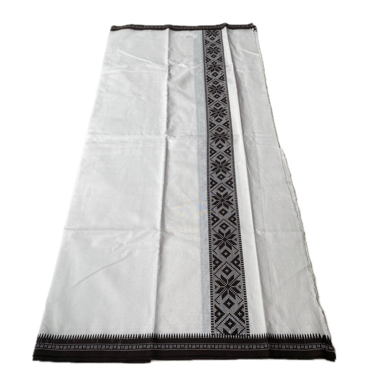 Royal Black Floral Border Kerala Dhoti