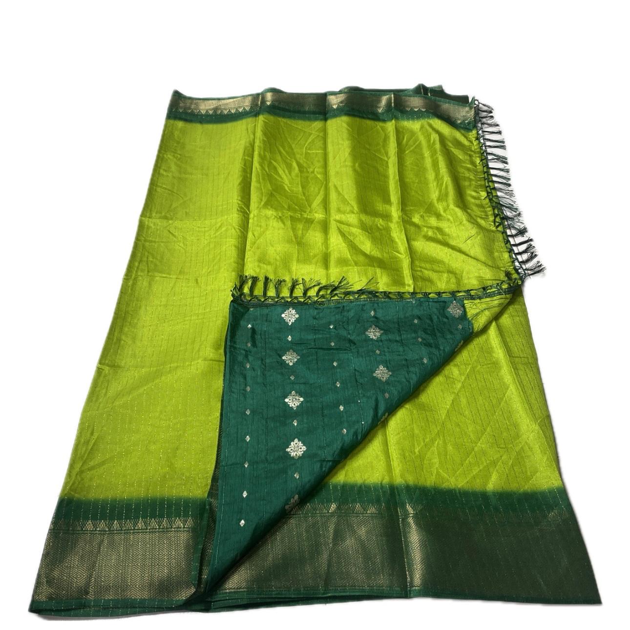 Monalisa Georgette and Light weight Saree Green