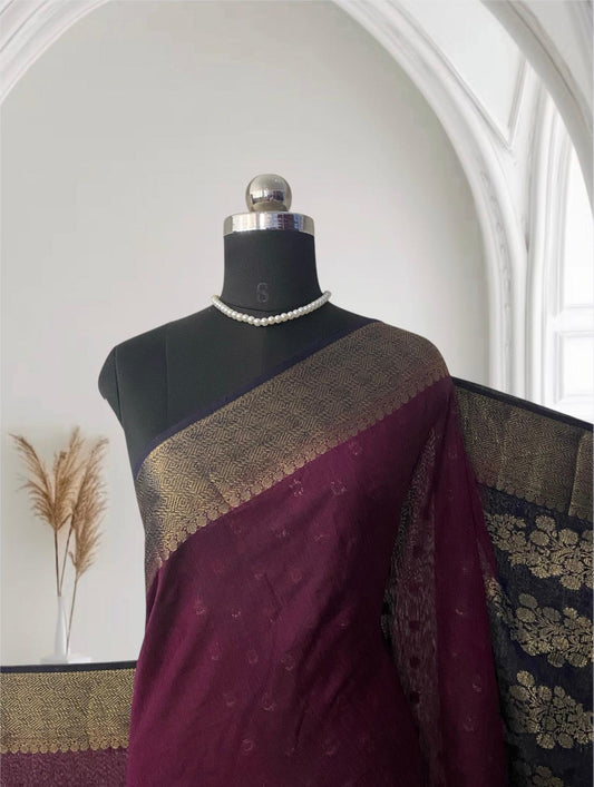 Deepika Georgette Banarasi Saree in Purple