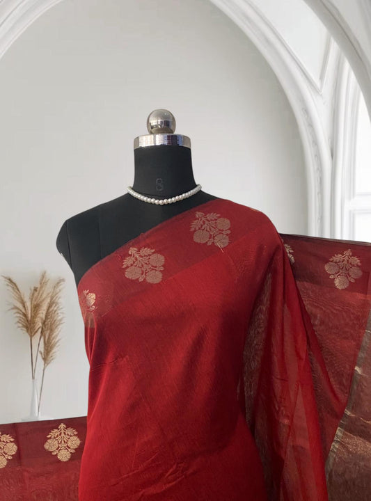 Rithika Chanderi Silk Saree Red (Dress Code)