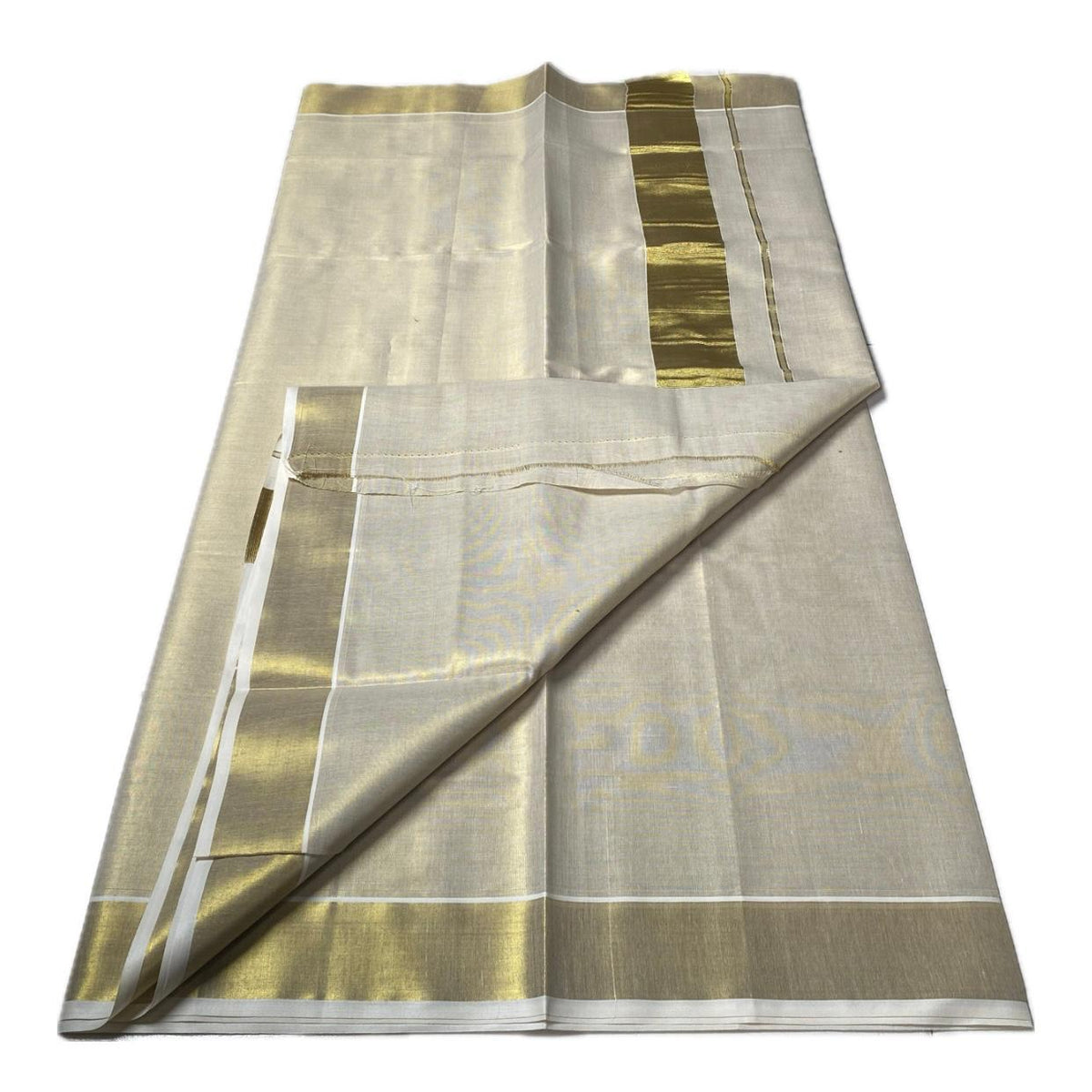 Kerala Tissue Plain Kasavu saree