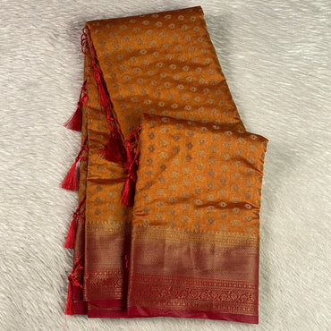 Aami Georgette Banarasi Saree with Classic Butta Saree Mustard