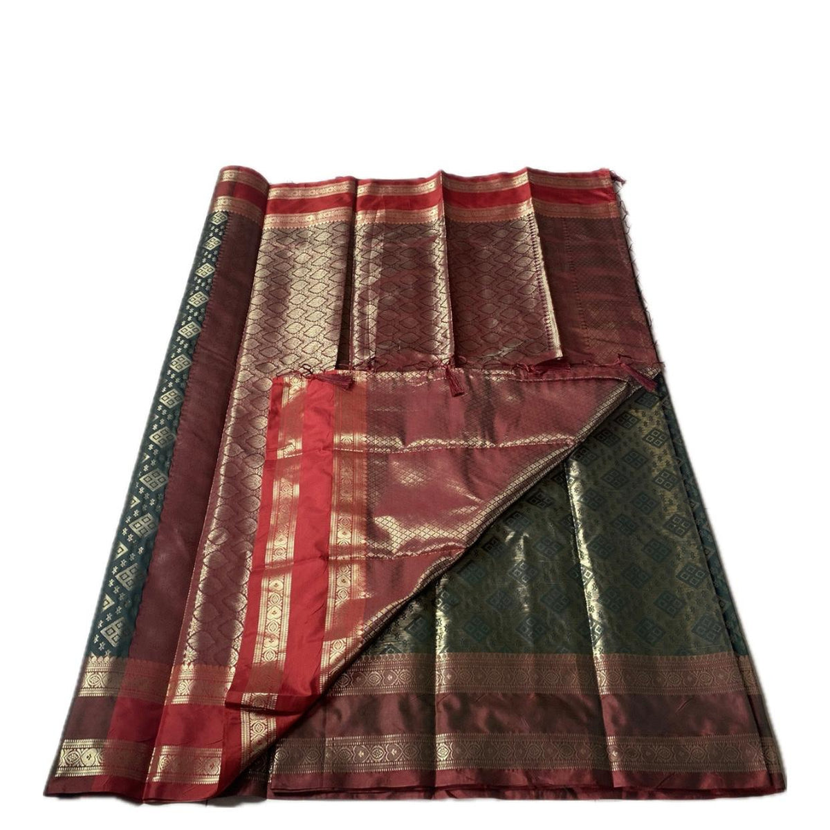 Hansika Semi Silk Brocade Saree in Green Wedding Collection