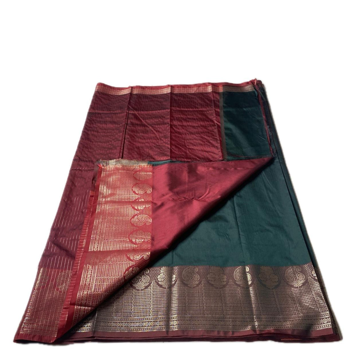 Semi Silk Saree with Red Border