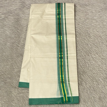 Dhoti with Green Line Kasavu