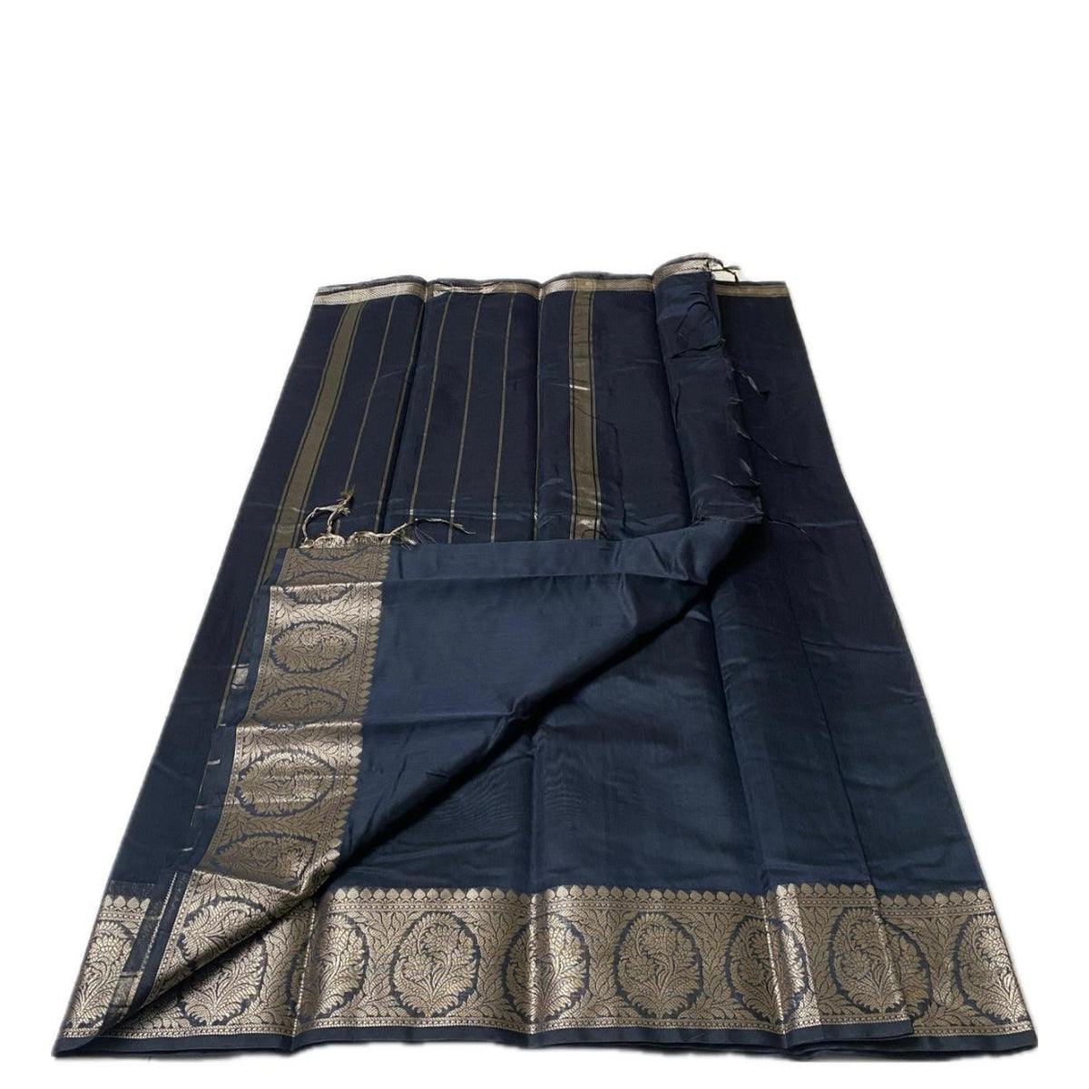 Banarasi Silk Saree in Black with Golden Zari Elegance