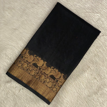 Devasena Black with Floral Border