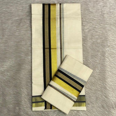 Kerala Cotton Set mund with Black Border