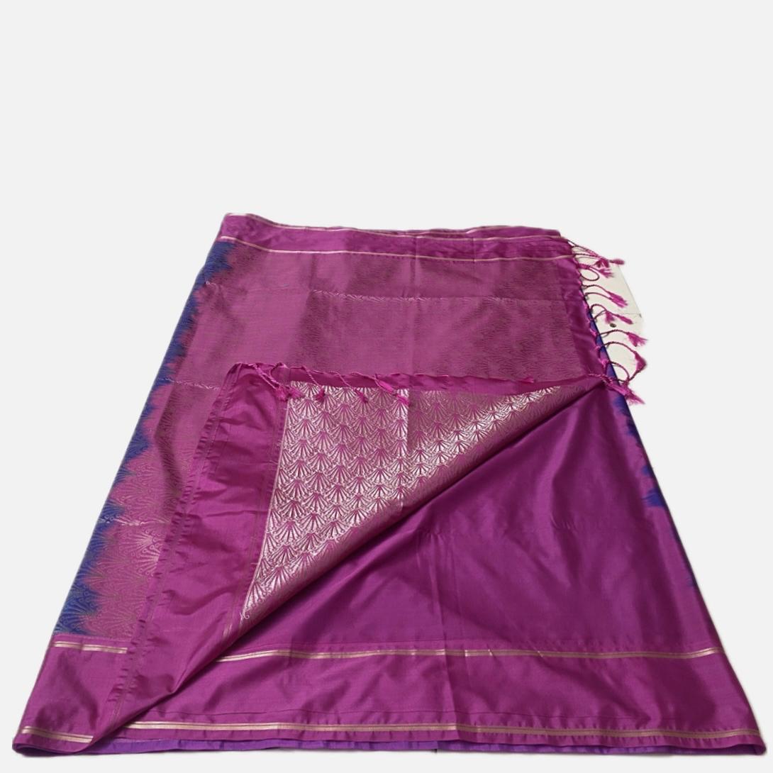 Green Kanchipuram Silk Saree with Pink Border
