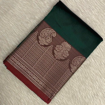 Semi Silk Saree in Green