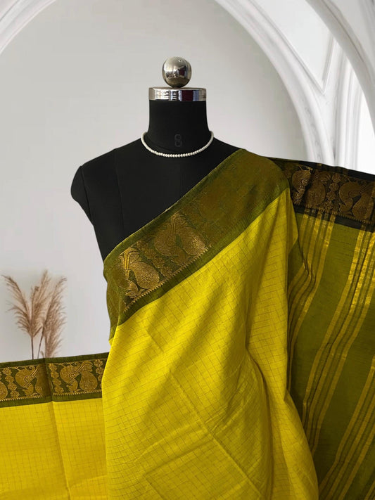 Cotton Saree in Yellow