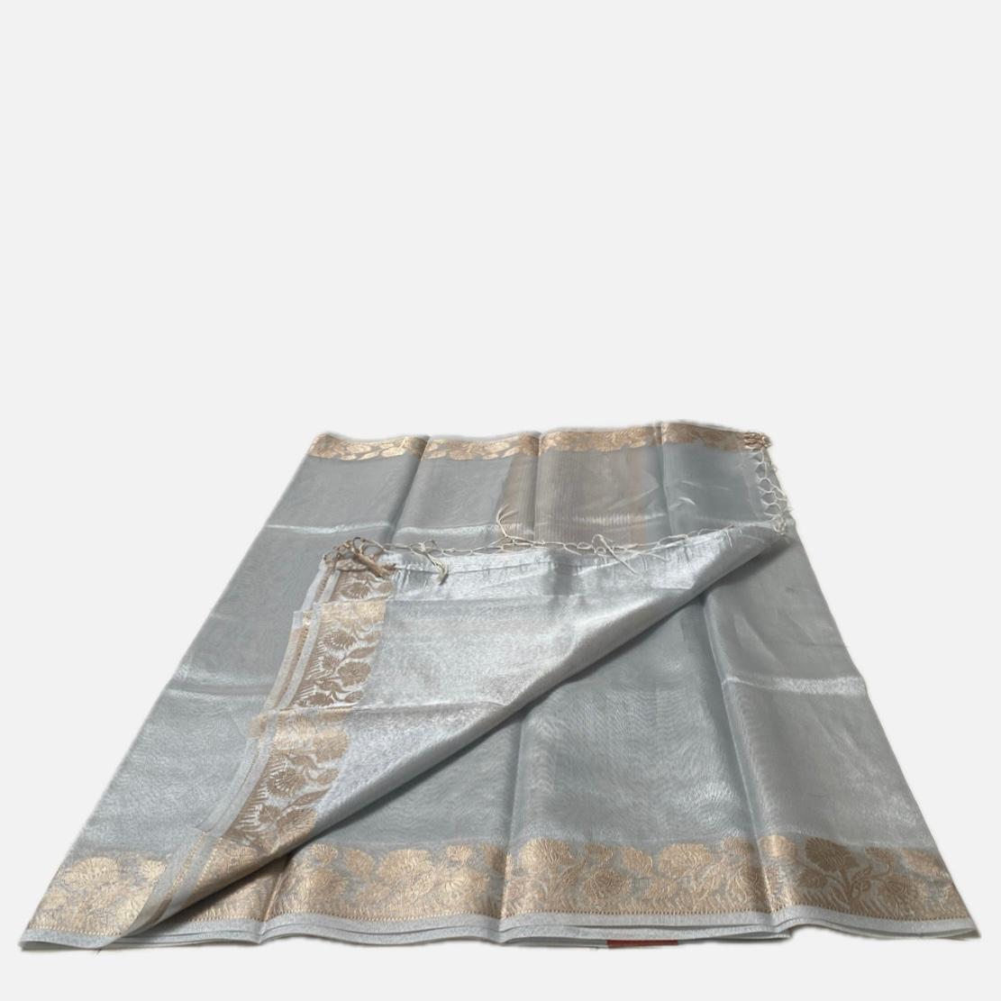 Tissue Lightweight Saree Silver