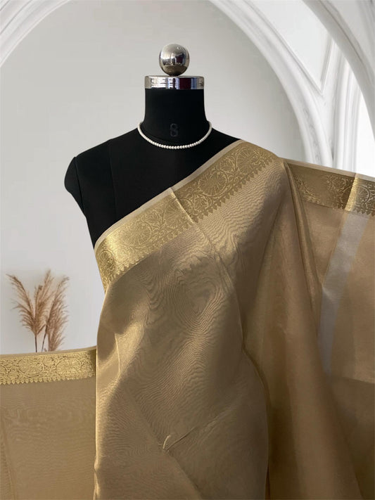 Tissue Lightweight Saree Golden