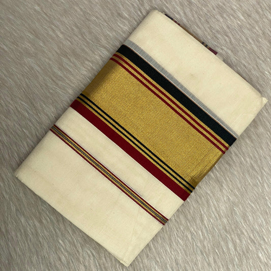Traditional Gold Border Kerala Cotton Set Mundu (Dress Code)