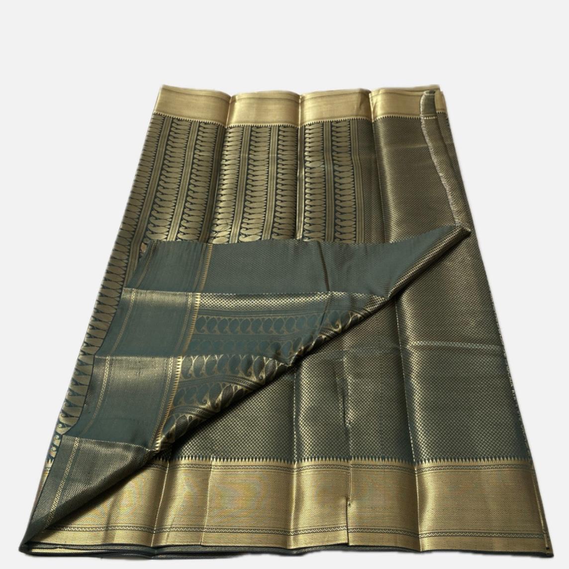 Thrisha wedding Silk Saree in Dark Green
