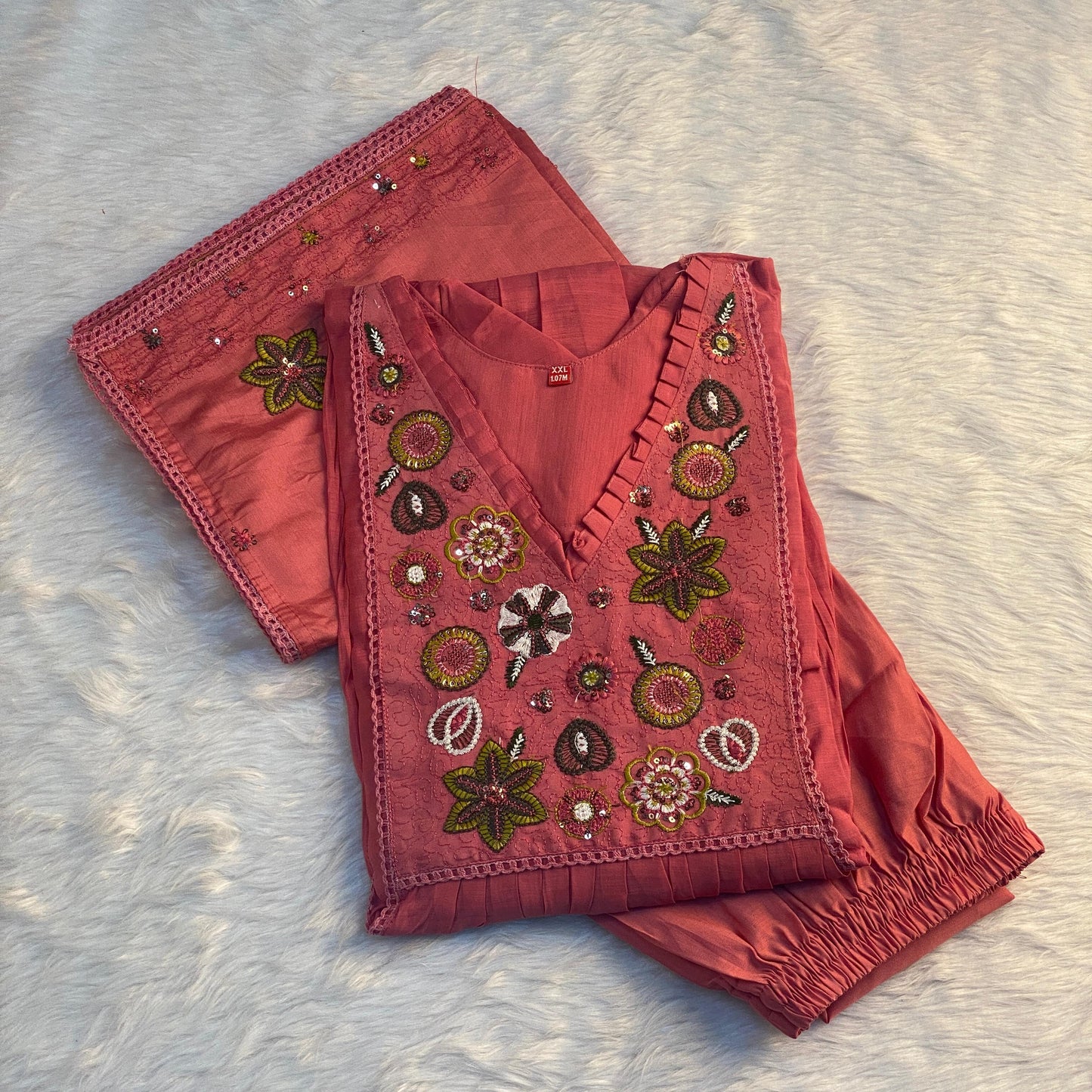Floral Grace Salwar Set Pink