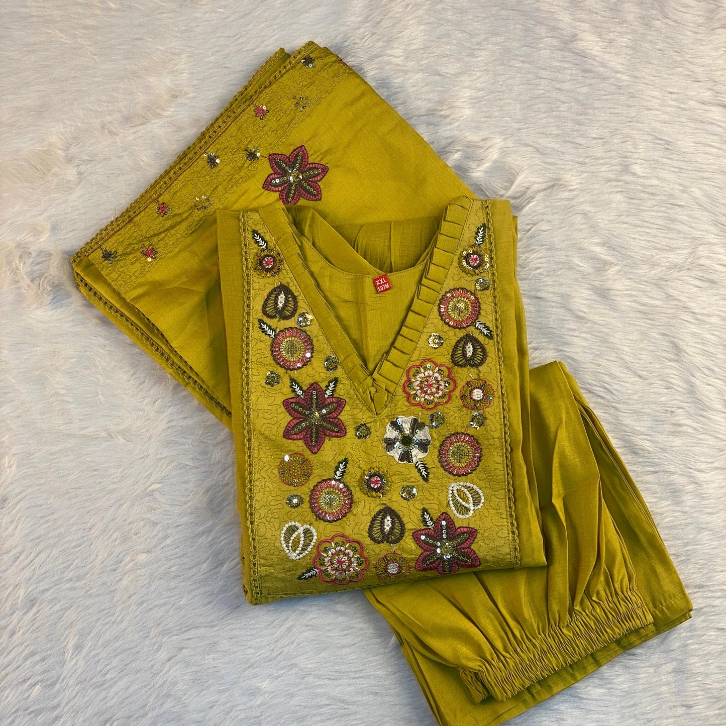 Floral Grace Salwar Set Green
