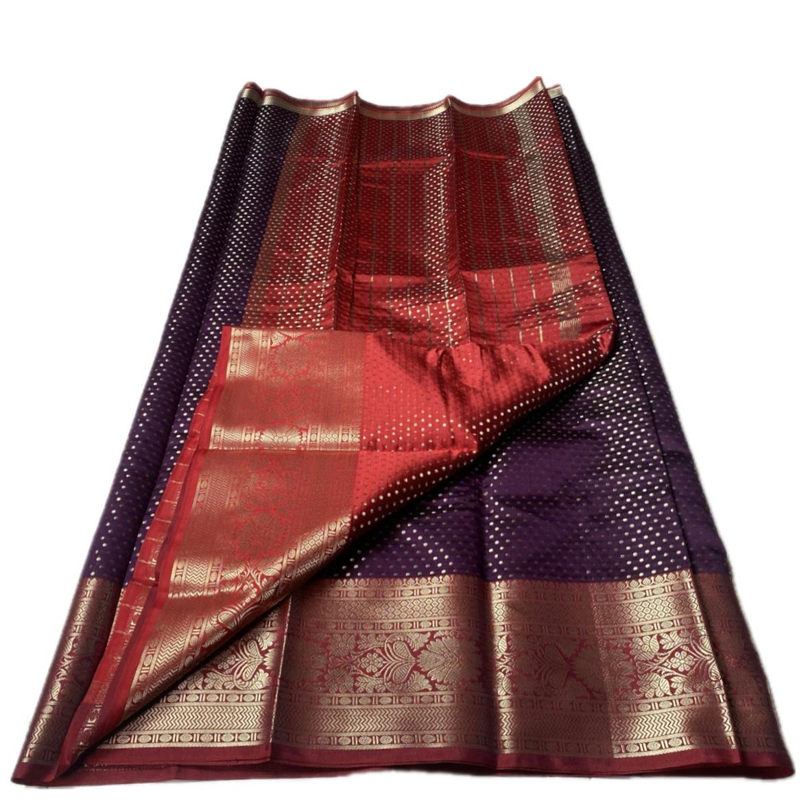 Priya Banarasi Butti Silk Saree Purple