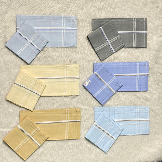 Kerchiefs Plain with Lines (6 Piece Set)