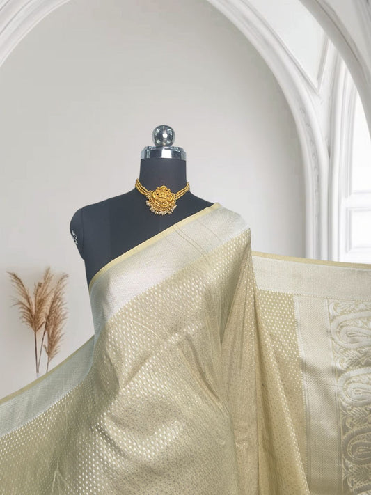 Banarasi Butti Chanderi Silk Off White