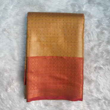 Banarasi Butti Semi Silk Saree Yellow