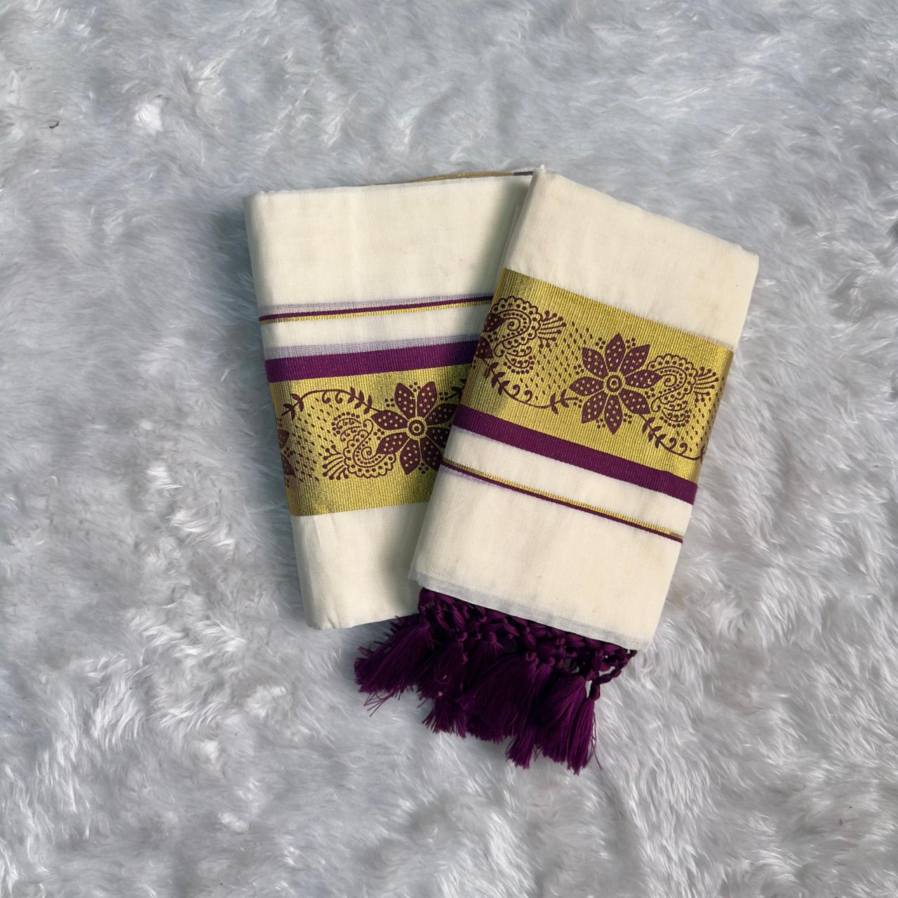 Floral Pattern Set Mund Purple