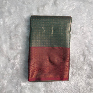 Banarasi Butti Semi Silk Saree Green