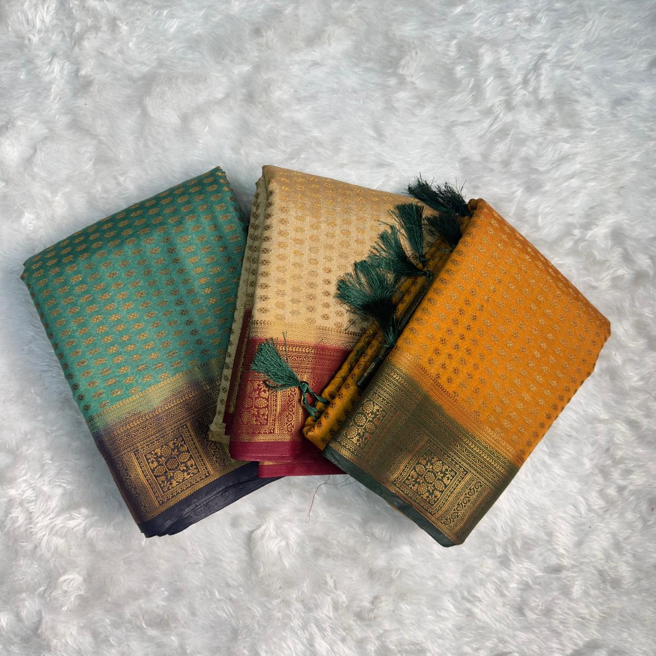 Royal Georgette Banarasi Butti Beige