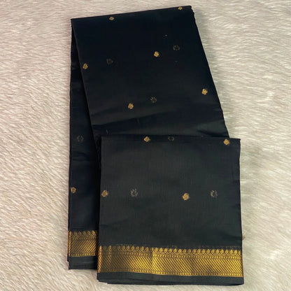 Paru Black Chanderi Cotton Saree