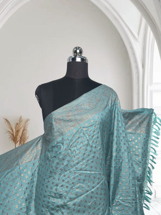 Kasmiri Silk Saree Sky Blue Dress Code