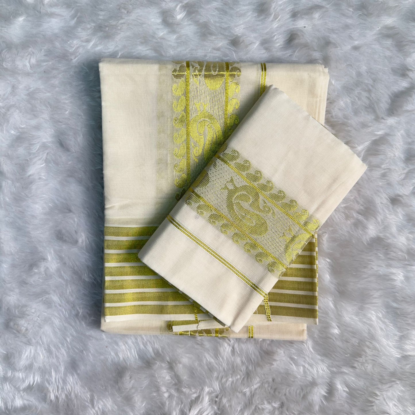 Gold Motif Cotton Mundu