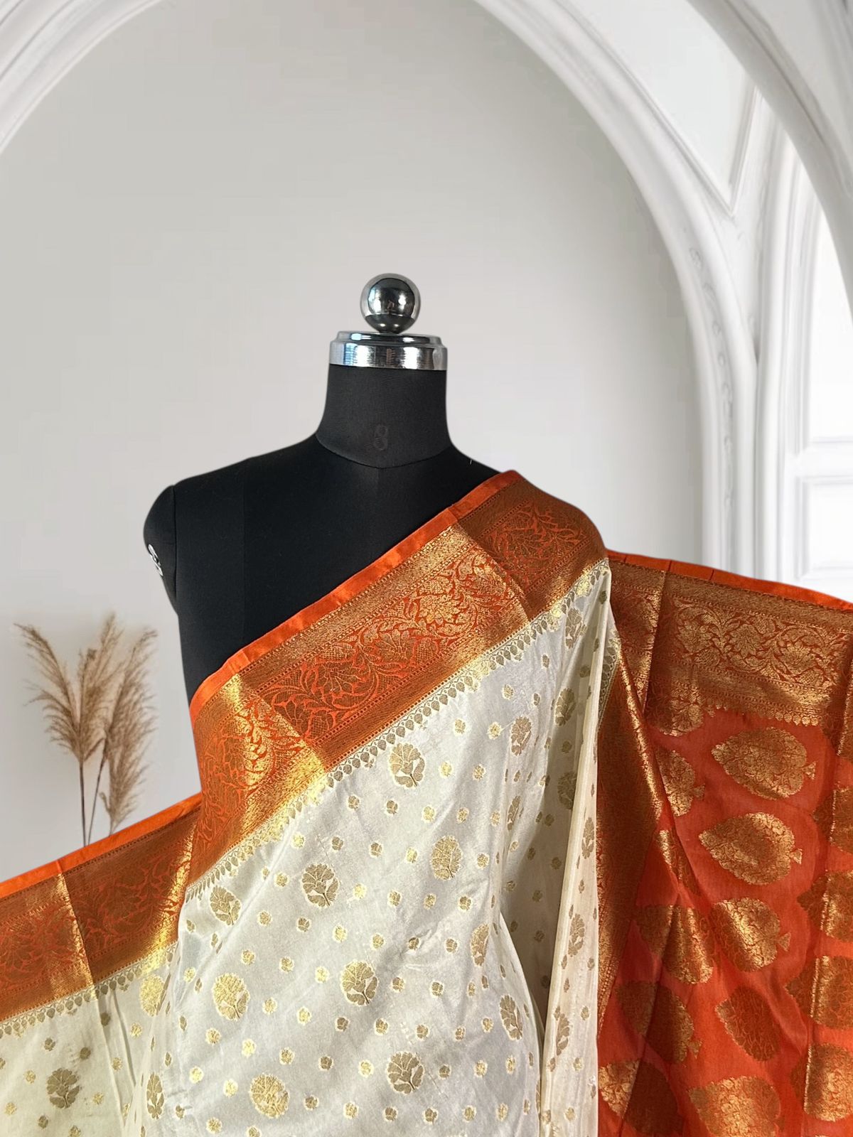 Georgette Banarasi Butti Party Wear Orange