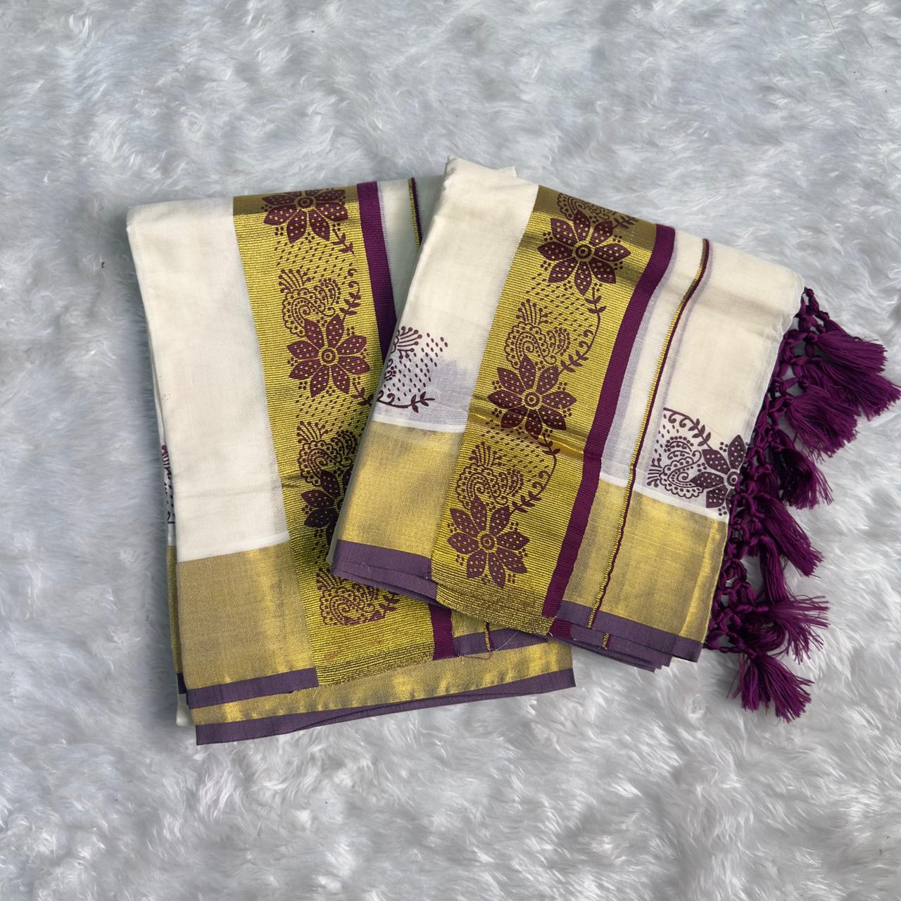 Floral Pattern Set Mund Purple