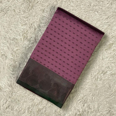 Banarasi Butti Semi Silk with Floral Border Saree Lavender