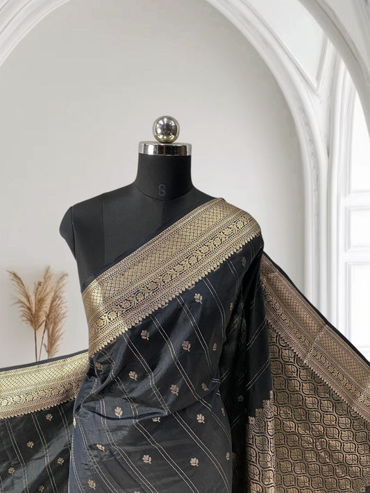 Pure Banarasi Silk Black