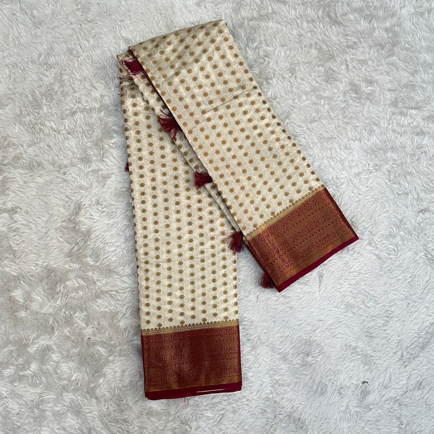 Georgette Banarasi Butti Party Wear Saree Beige