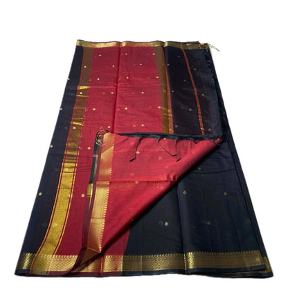 Paru Black Chanderi Cotton Saree