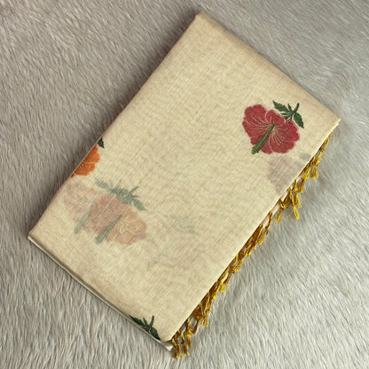 Chembaruthi Semi Linen Saree