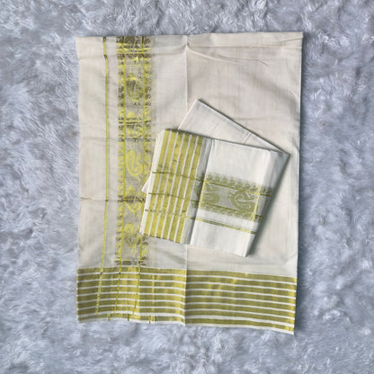 Gold Motif Cotton Mundu