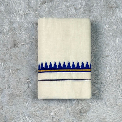 Puliyilakkara Set Mundu with Triangle Pattern